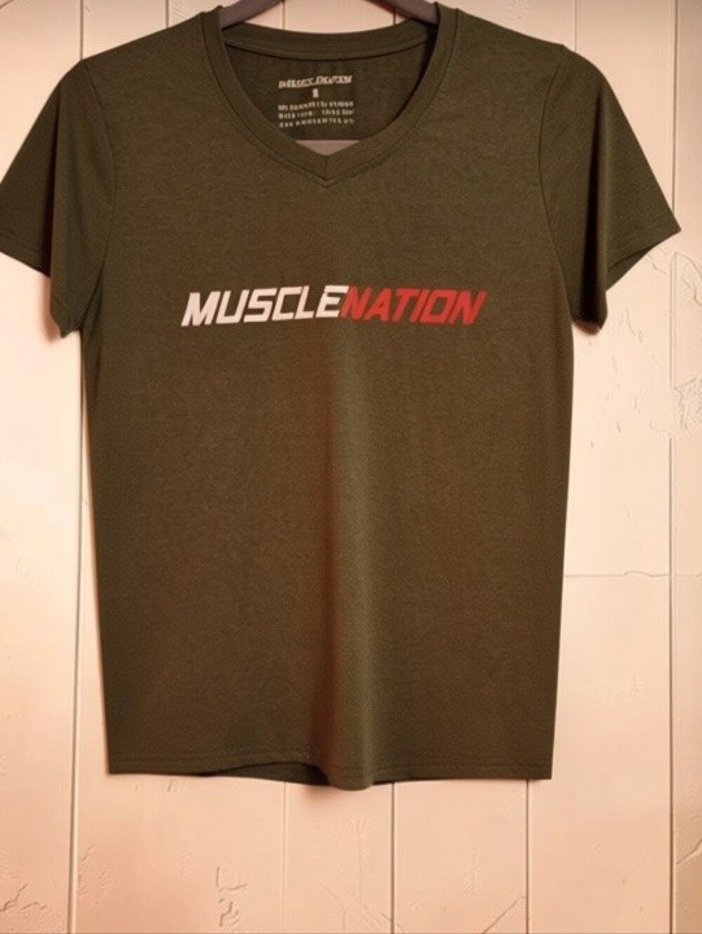 Muscle Nation Women's Olive Green V-Neck Tee